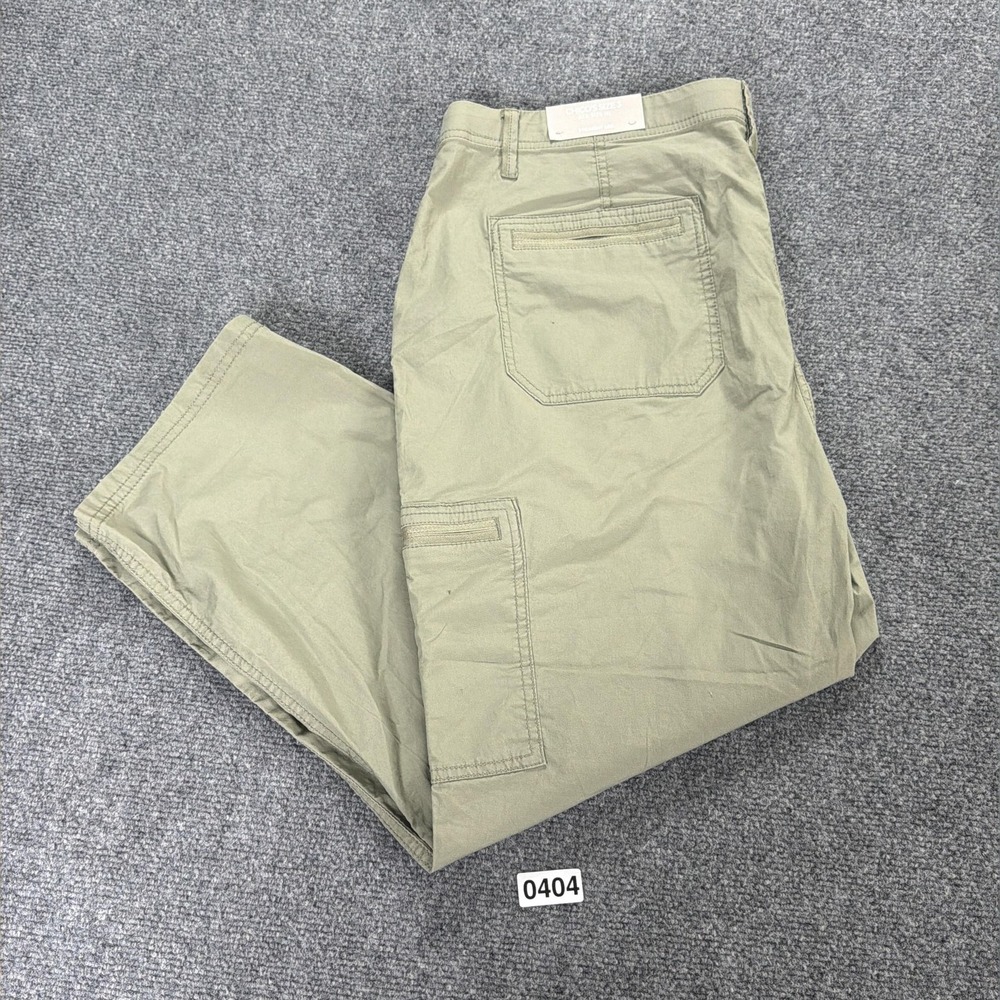 Chico's Cargo Crop Pants Womens 16 Green Poplin Outdoor Stretch 570287524